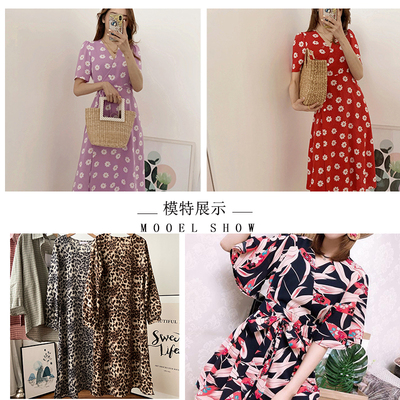 高档缎面印花雪纺纱欧美风链条方巾布料夏季睡衣居家服连衣裙面料