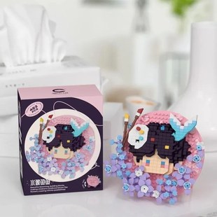 恋与深空周边秦彻吧唧托玩具益智小颗粒积木莎头组合手办礼物摆件