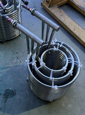 工业304不锈钢冷盘管蒸发器3P5P10P20匹冷水机制冷盘管热交换器厂