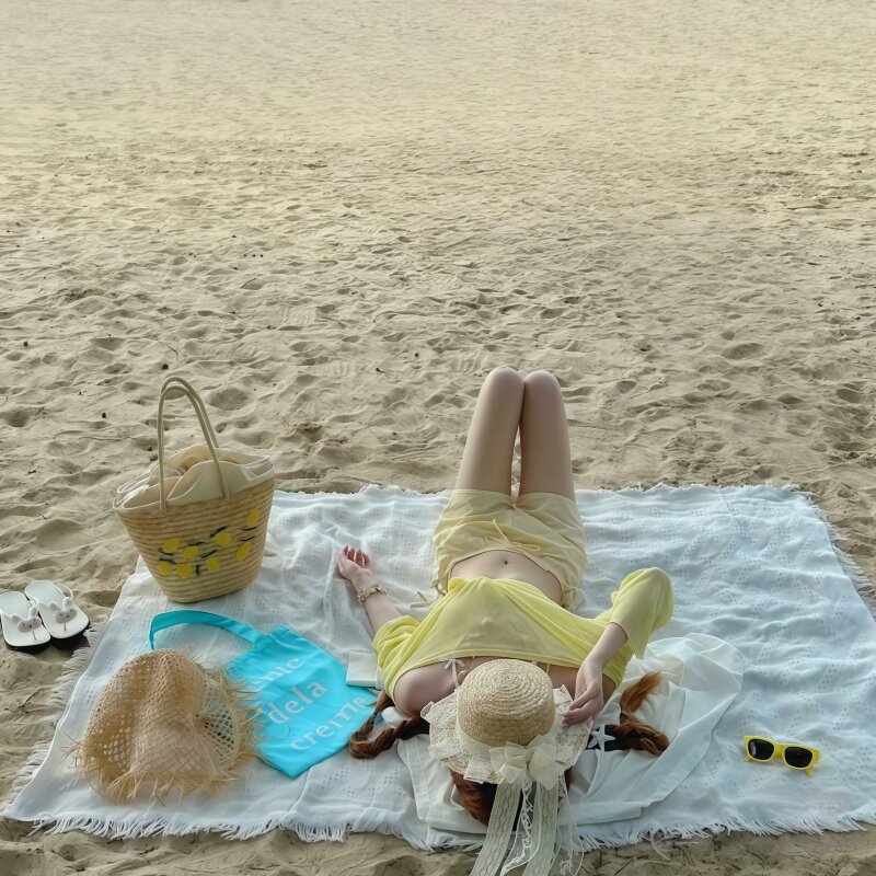 沙滩巾沙滩毯沙滩垫沙滩布超大吸水速干防晒浴巾海边拍照氛围道具