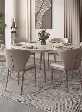 可家伸缩亮M-009S光板餐桌椅组合现代岩轻奢用小户型8/10人餐变桌