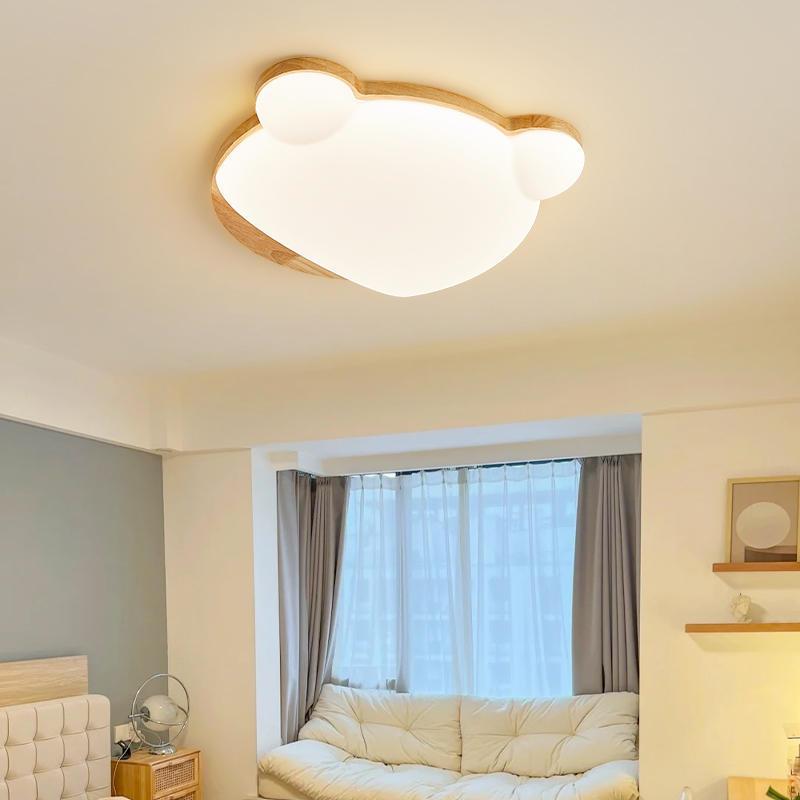 普瑞儿10864童房吸顶代灯创意卡通熊猫现简全谱护眼卧室约原木风