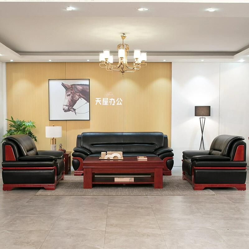 办公沙发装会客室接待发商务套沙发办公沙yd458774茶几套装室舒适
