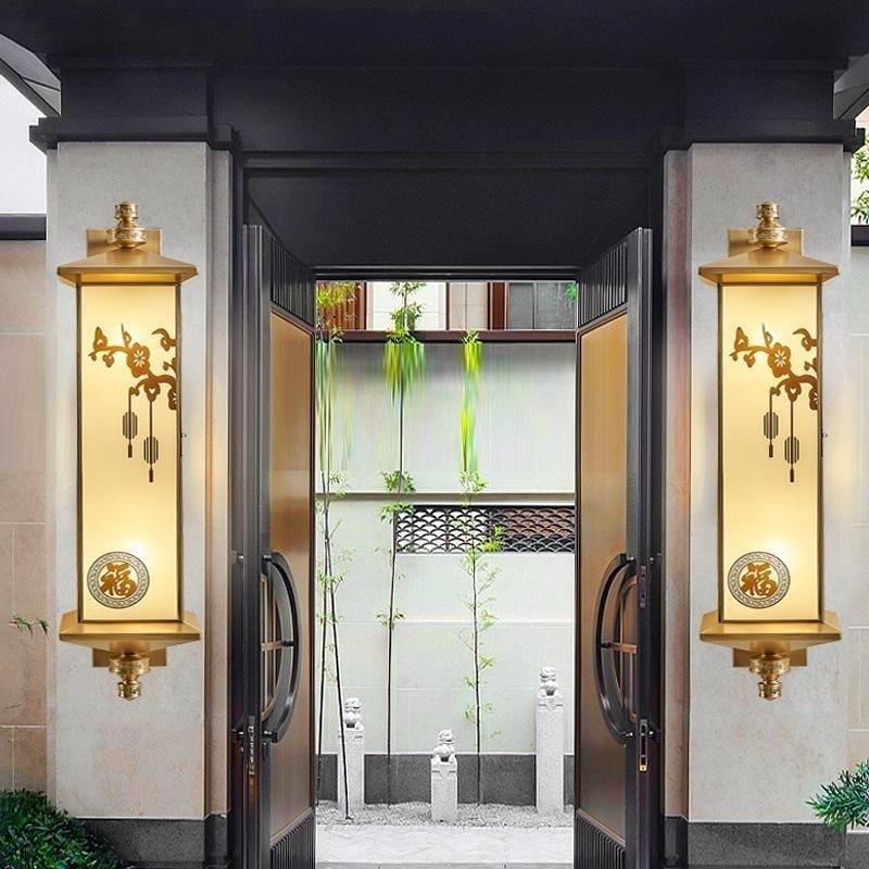 新中式太能壁灯露户外防水阳庭ST-24院灯室外台楼梯灯别门墅口家