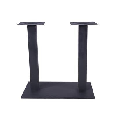 餐DB-B013厅铸桌脚铁双柱耐重长方形平中面钢板西台脚支架