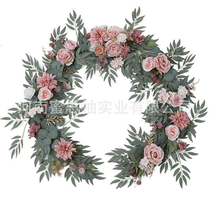 1MSY061.m婚礼仿真花藤条餐厅长桌橱8装饰布壁置条