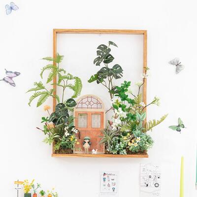 户法式入中古挂仿真花立体植壁物墙遮装丑阳台民宿茶11HQ2406室饰