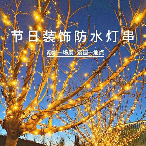 225新款太阳能灯串欧规程/英装规0插电UDU户外防水花园庭院工led