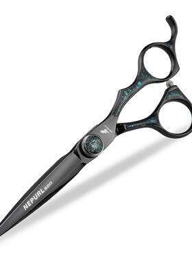 6寸黑色滴胶FNS.手柄0奈普森美发剪剪理发牙剪打薄牙剪