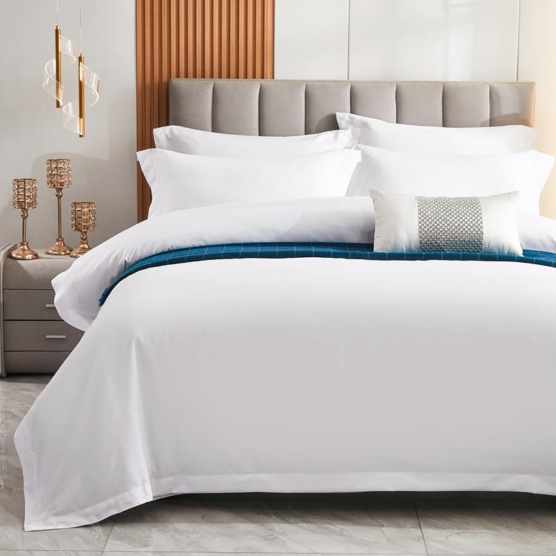店床上四件套加厚亲肤民酒宿风八白色202537床单被子一整套件宾馆