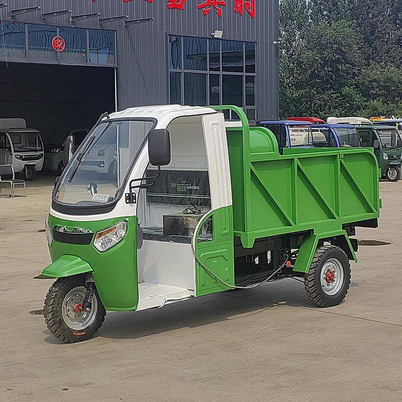 动能三轮自卸输电车纯51电新源搬运车简易棚小运型平板翻斗车