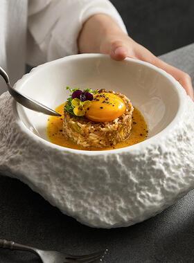 陶碗瓷异具形沙拉档盘汤盘盘高酒店餐厅分子料理意境IAL菜餐特色