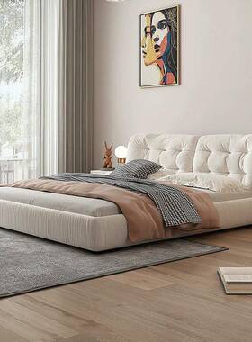 baxtr云朵轻床简约现代科技双布TAF人床奢e主卧床奶油风设计师布