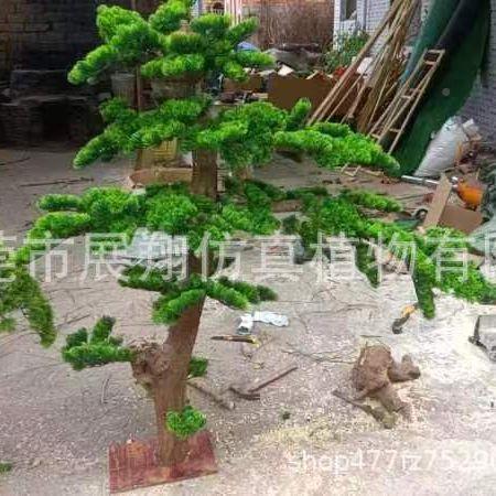 特惠仿真迎客绿罗AL677002汉松美人松景植物摆观件假松树商场室内