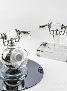 百BJ-DHJ04搭奢球电民话机水晶摆圆件样轻板房售楼部客厅宿床头柜