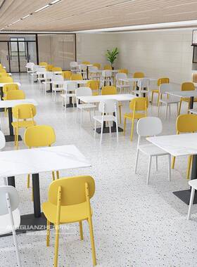 学校食学生RGQ员工堂餐桌椅合单位公司饭面馆快餐桌椅4人6人堂餐