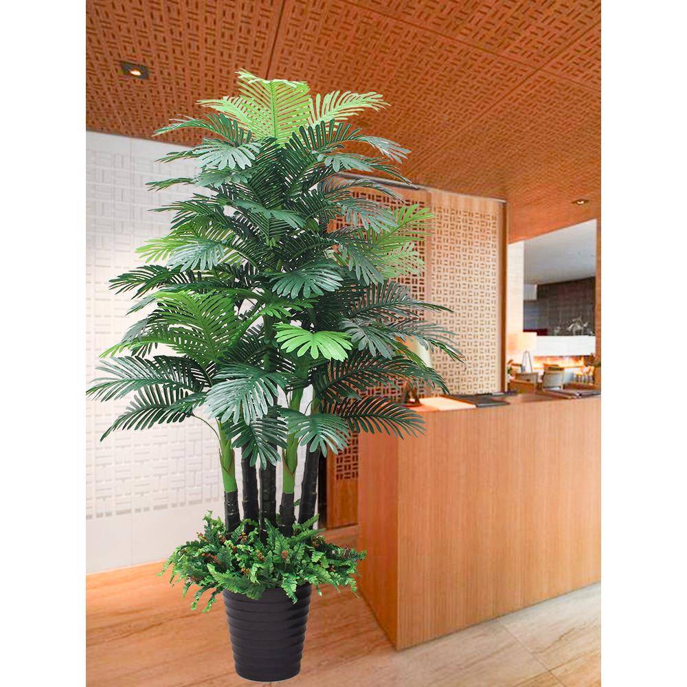 散尾葵植物客栽厅大型盆摆装饰假绿A13074植防真葵盆景假花落地件