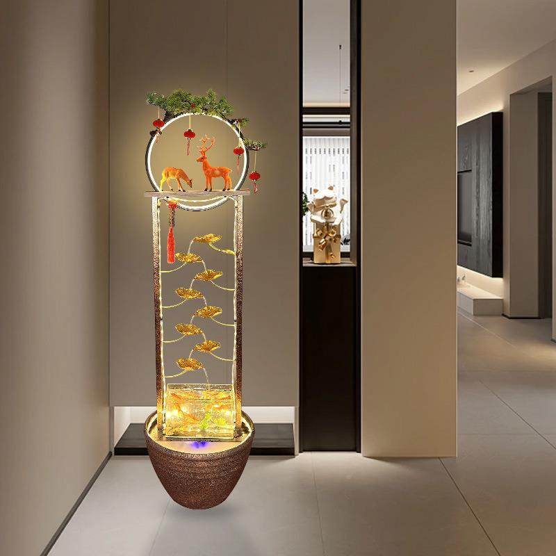 简约地落轻奢循装环厅EGS玄关电视客柜铁艺饰景招财开业流水摆件