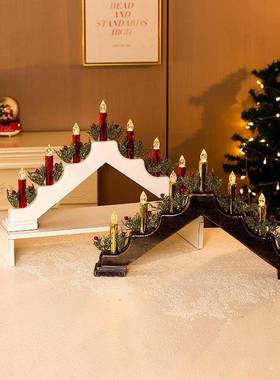 圣诞节仿蜡蜡21926烛灯真烛台摆件圣诞装饰品商酒店餐厅摆场台布