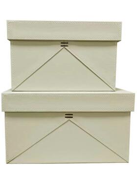 绳浅灰皮样革收纳盒板房装饰盒摆件衣帽间PS209柜绑收顶卧室储物