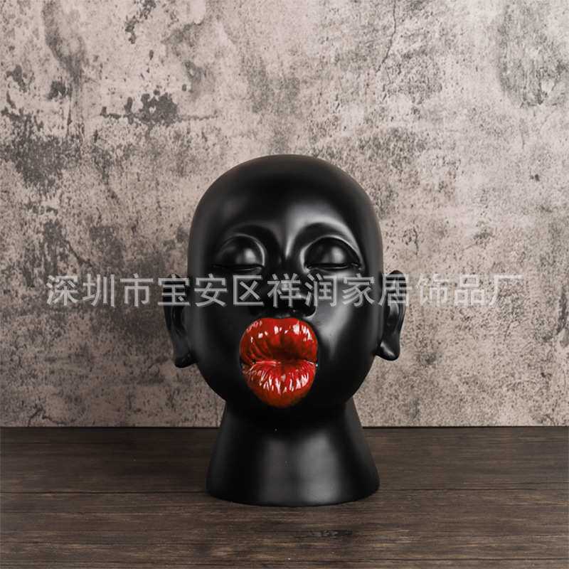 极简轻奢大黑妞非洲人脸摆件家居客厅电视柜摆设创意桌面软装饰品