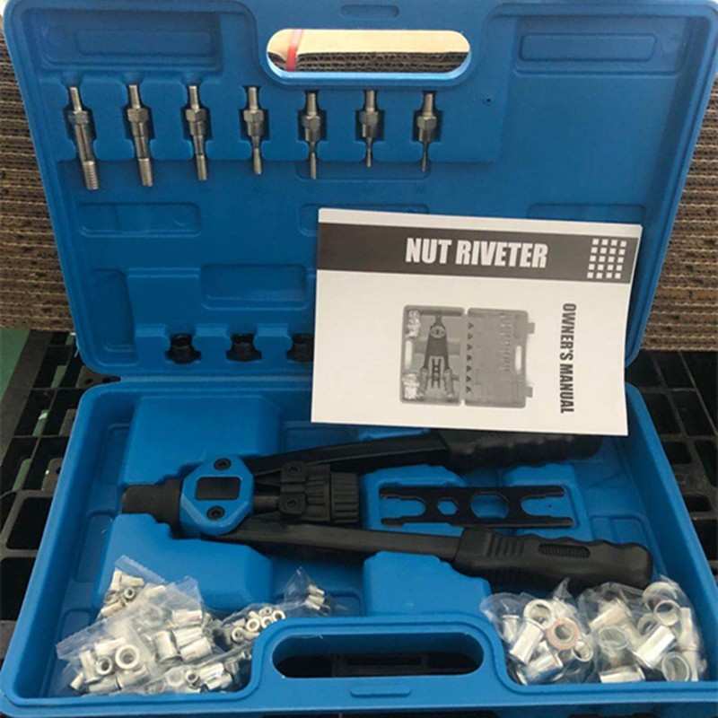 110pc-160pc手动铆钉机 螺母工具 M3-M12螺纹螺母铆钉机铆钉套件