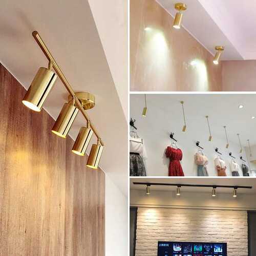 定制北欧金色吸顶射灯服装店商用LED轨道灯