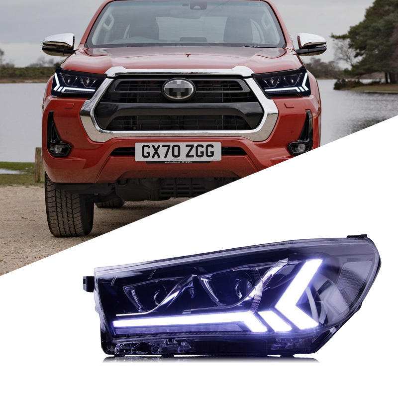 适用于15-20款丰田海拉克斯HILUX REVO大灯总成改装LED日行灯VIGO