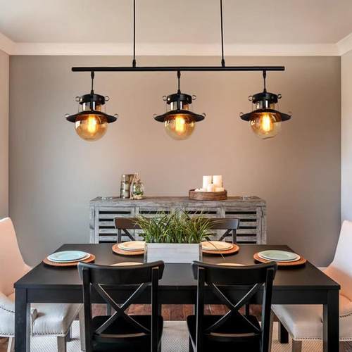 复古工业风酒吧民宿咖啡厅餐厅餐桌吧台玻璃长条LOFT铁艺个性吊灯