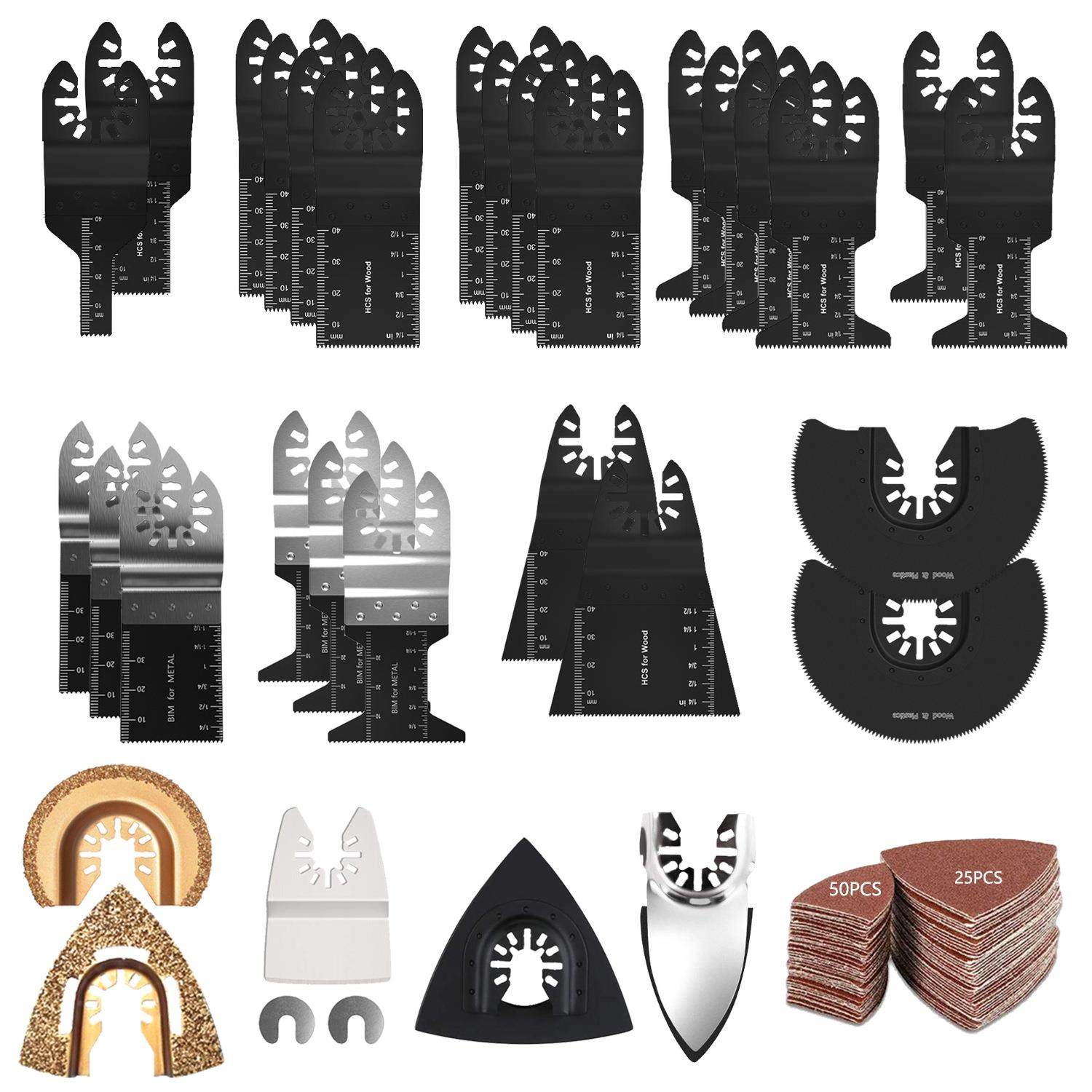 108件万用宝多功能机修边机锯片套件 木工摆动配件 开口快装