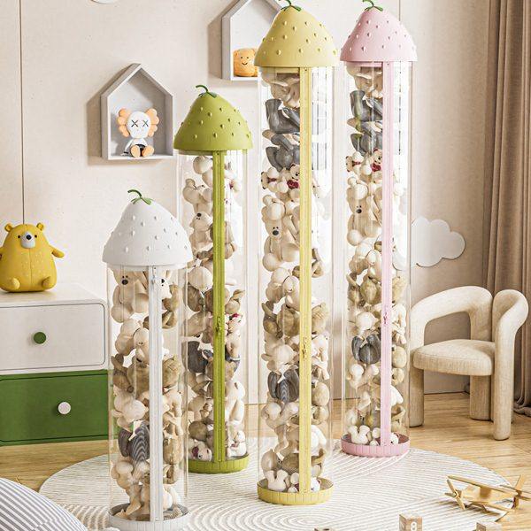 娃娃收纳桶透明毛绒玩偶收纳筒展示柜儿童神器加厚大容量拉链款,收纳整理,脏衣篮,淘宝优惠券,粉丝福利购,淘宝优惠卷