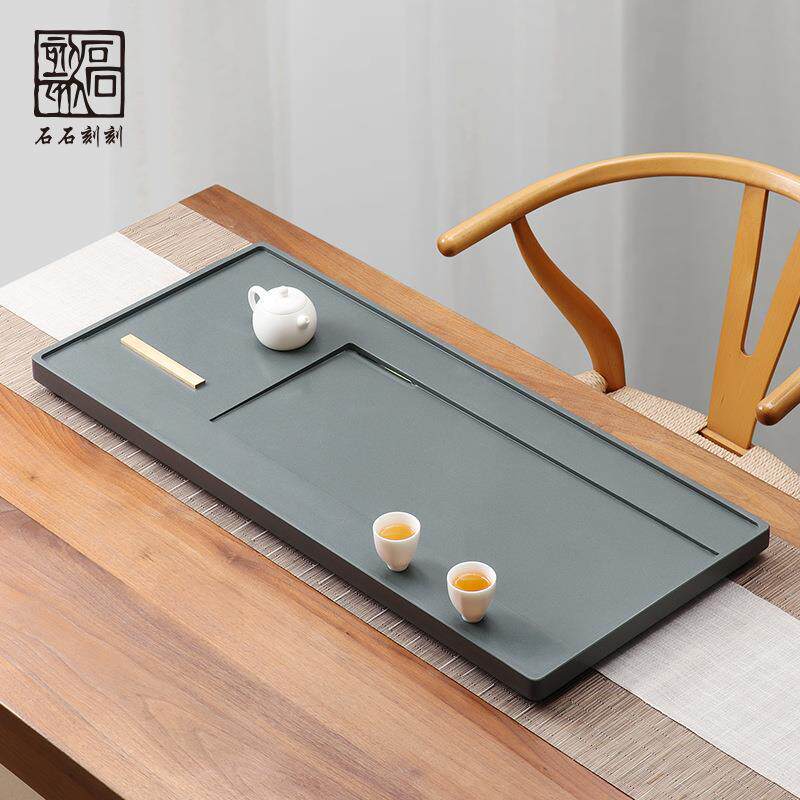 石刻刻中天然石头天罗绿家石20240307茶庭茶盘新式简约排水石头盘