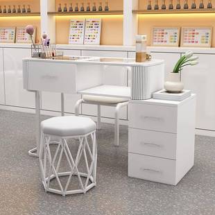 桌奶油风美甲白人色日式多能玻璃单全套轻奢家用简178约功美甲台