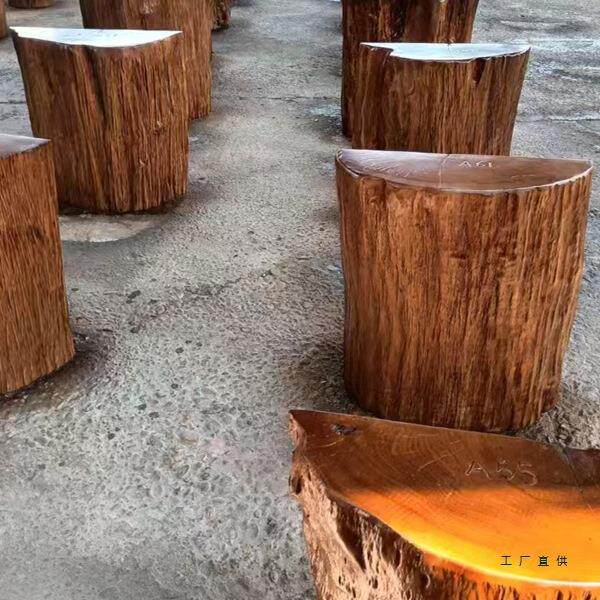 实底根雕木头支架座树木墩子天然木原木板半1圆树墩大茶几树桩脚