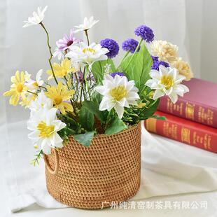 越南手藤编挂工耳干CQYZ 014瓶客厅花餐厅柜橱收纳果盘摆件花篮篮