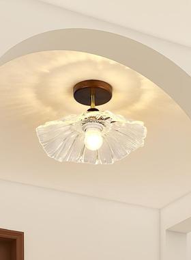 走过道灯简吸顶灯轻奢网红荷叶玻璃灯代现约入户玄关阳台89372le