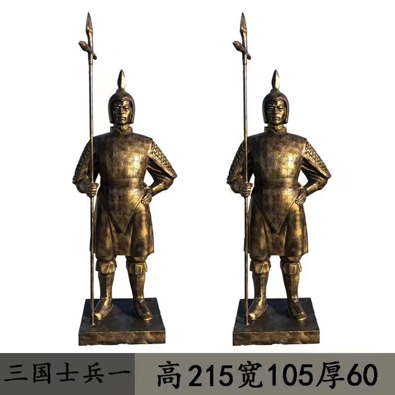 现货玻璃人钢仿铜清230718-0朝蒙古三国八旗士兵士武士勇将像士物