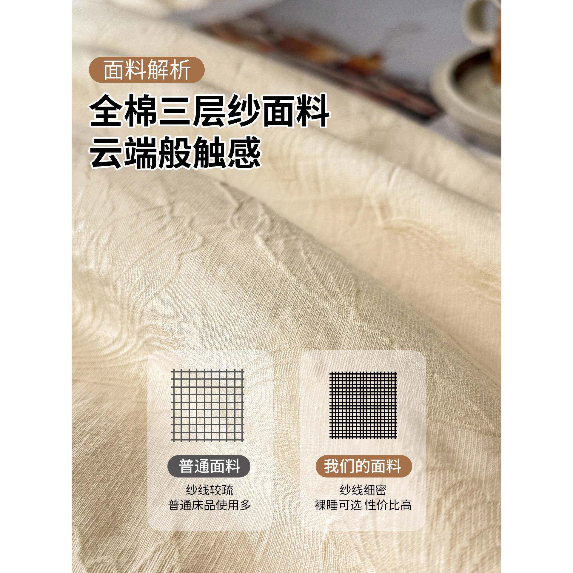 春夏季简全棉提花被单件约150x200xlxy20256230套被罩A类纯棉床上
