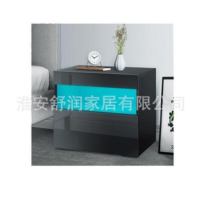 创意室头柜ED灯抽屉式桌面收纳卧L盒沙发客厅转角储物床柜BN005B