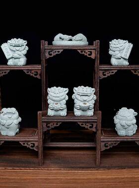 茶创狮意石子饰香插桌桌面茶宠摆件青砂石07939837风狮爷鱼缸造景