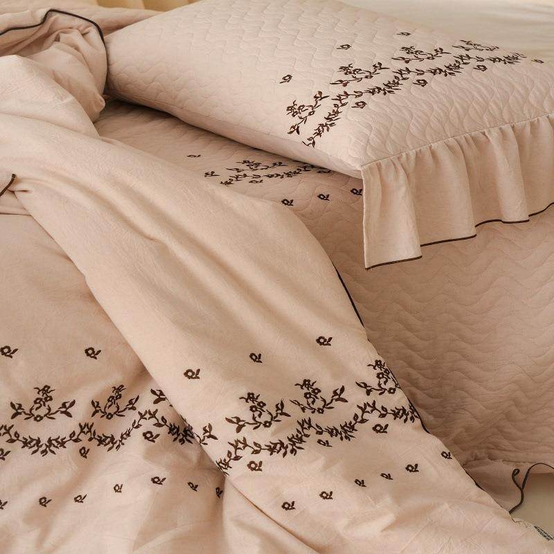 新式东方YYG20250古典风色织肌理棉麻绗缝夹棉中绣款四床盖三件套,床上用品,床品套件/四件套/多件套,淘宝优惠券,粉丝福利购,淘宝优惠卷