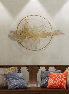 新挂中壁铁式艺古典山水宿立体墙面56367装饰创意酒店民玄关工艺