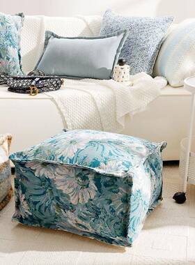 小清新艺术沙油画花卉RDP蒲团人脚踏民发宿矮凳子家用客懒厅卧室