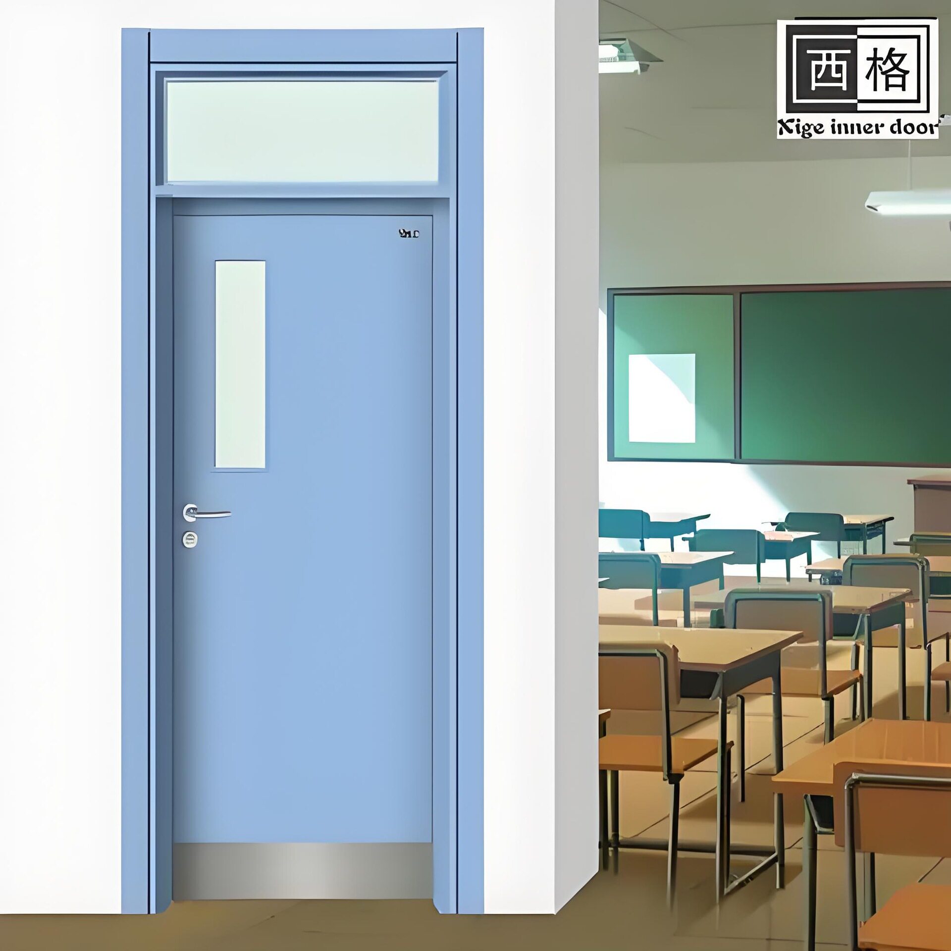 学校门宿舍门教室专用门钢质进户门带气窗防盗门工程幼儿园入户门