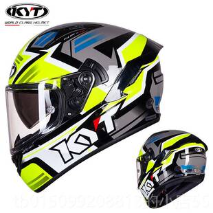 正品KYT全便盔摩托车头盔男女双镜片四跑盔个性酷机街车士季轻安
