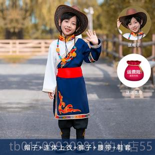 正品古服族男童儿童蒙古出服马甲蒙古蒙袍服蒙族元素演蒙古族舞蹈