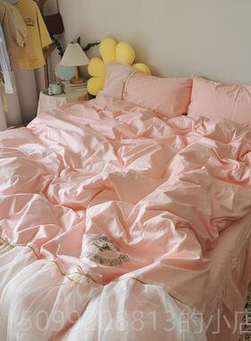 正品蓝色女公主风全棉床裙床上四件套I被NS小清新纯棉套少心蕾品