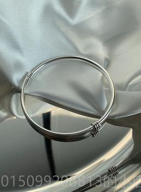 正品一十七手作足 999银实手镯 心平铛安喜乐招财纳福铃纯银手环