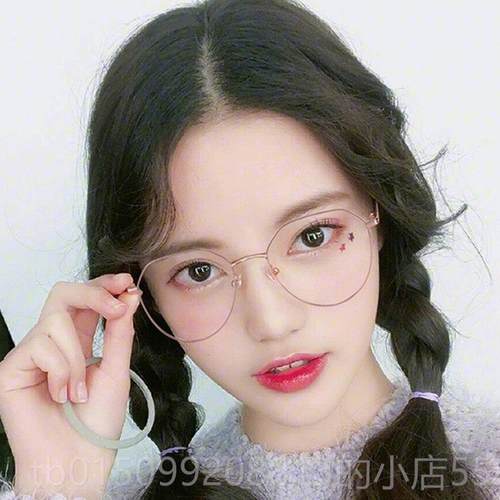正品纯钛多边形不规射眼镜框有女韩版潮防蓝光辐眼镜近视超轻度则