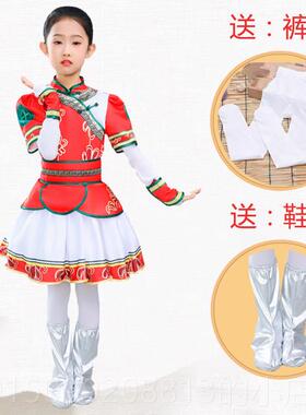 正品童族舞蹈演服装女童新产品动感蒙古族舞蹈草民原姐表妹舞蹈表